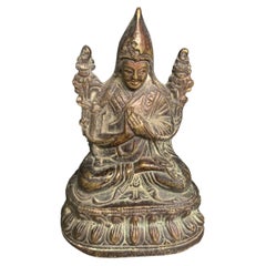 Antique Small Tibetan Seated Buddha from Bronze, c. 1850