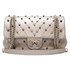 Small Timeless Chanel Silver Bag