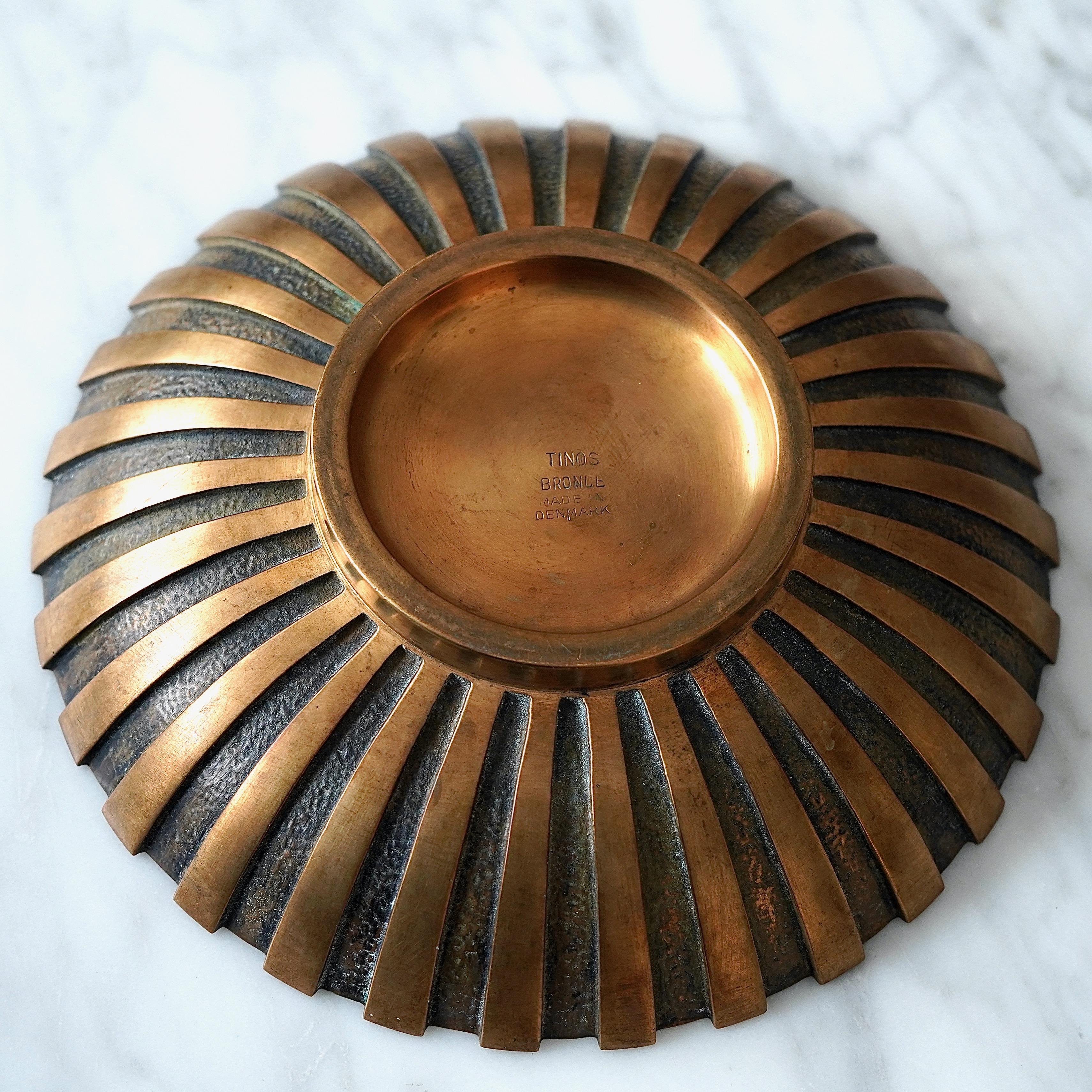 Scandinavian Modern Small Tinos Bronze Bowl, Art Deco, Denmark, 1930s For Sale