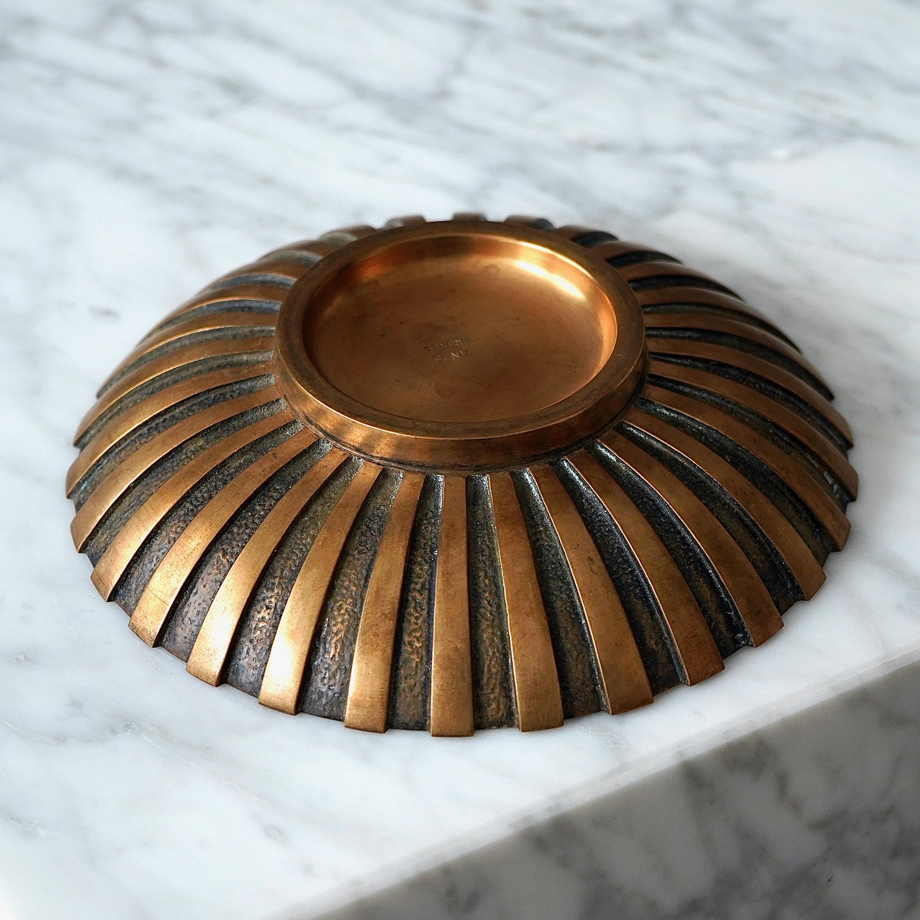 Cast Small Tinos Bronze Bowl, Art Deco, Denmark, 1930s For Sale