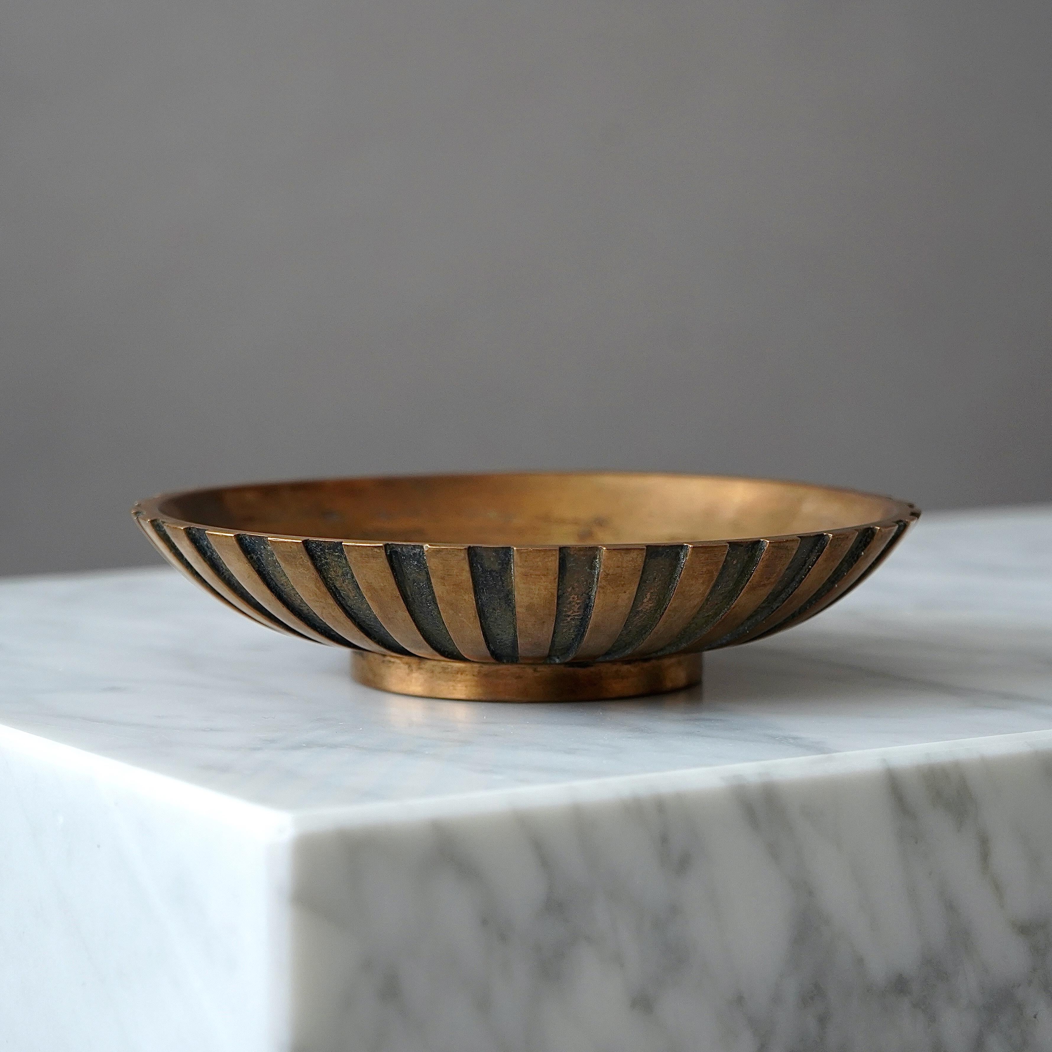 20th Century Small Tinos Bronze Bowl, Art Deco, Denmark, 1930s For Sale