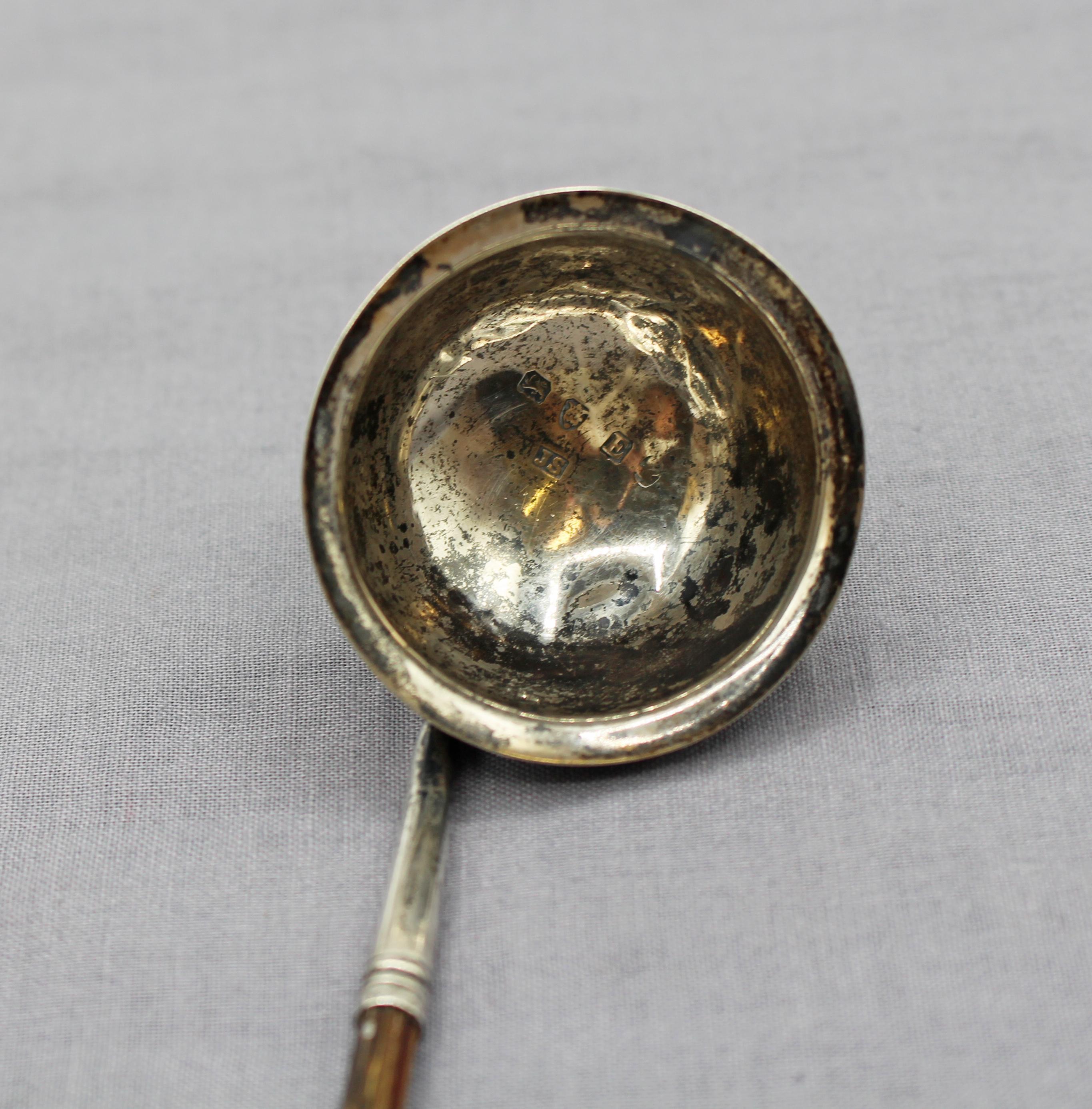 Small Toddy Ladle with Sterling and Twisted Baleen Handle In Good Condition For Sale In Chapel Hill, NC