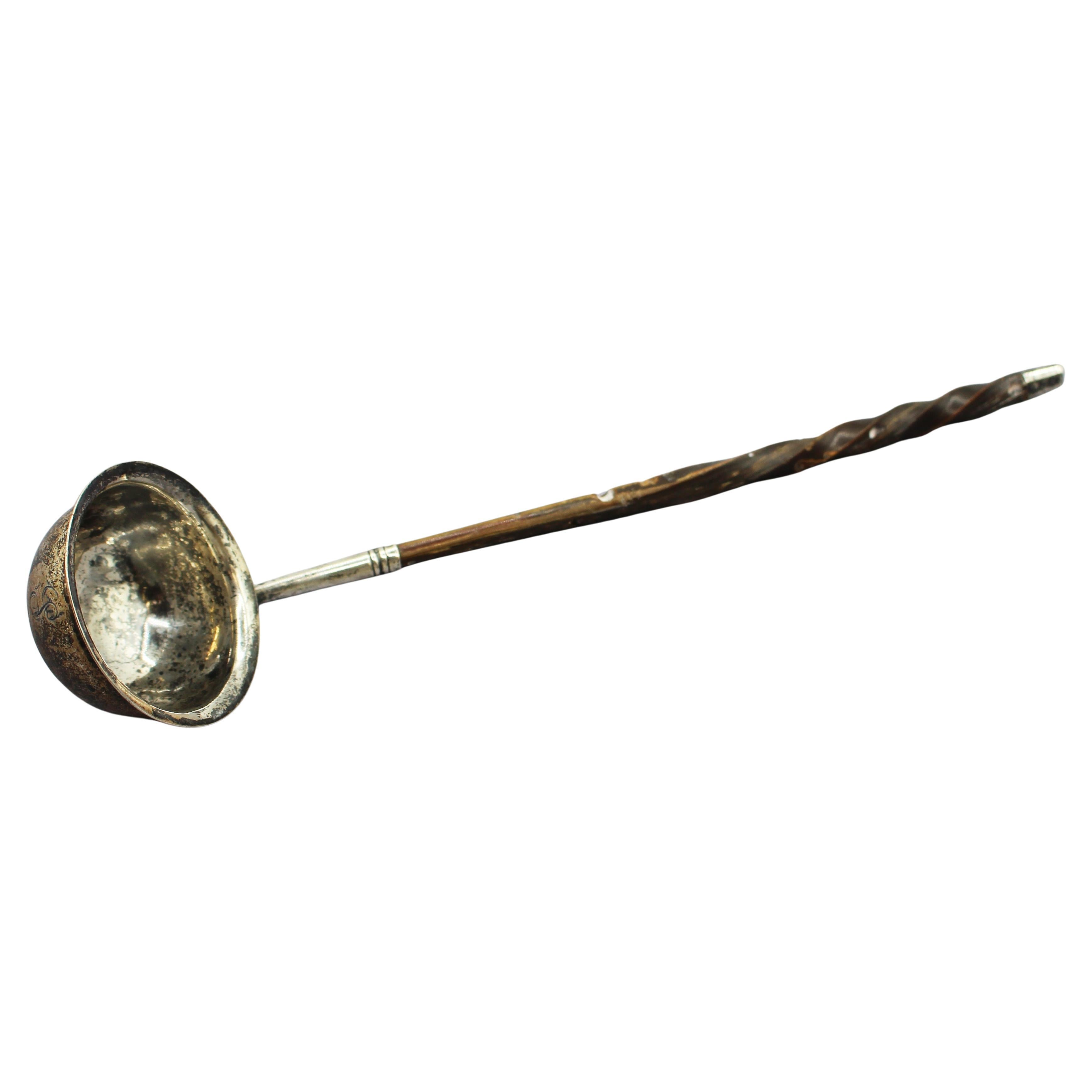 Small Toddy Ladle with Sterling and Twisted Baleen Handle For Sale