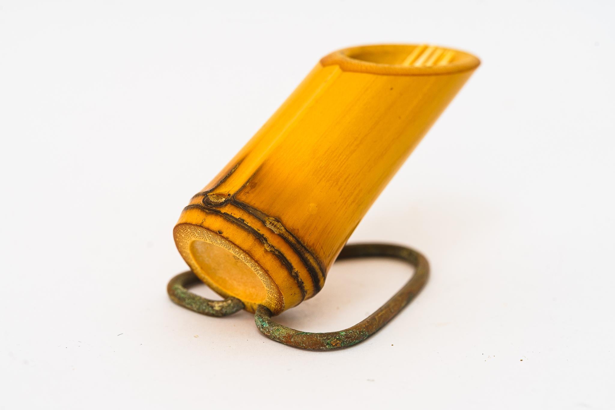 Mid-20th Century Small Toothpick Holder Bamboo Vienna Around 1950s For Sale