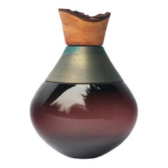 Small Topaz and Copper Patina India Vessel II, Pia Wüstenberg
