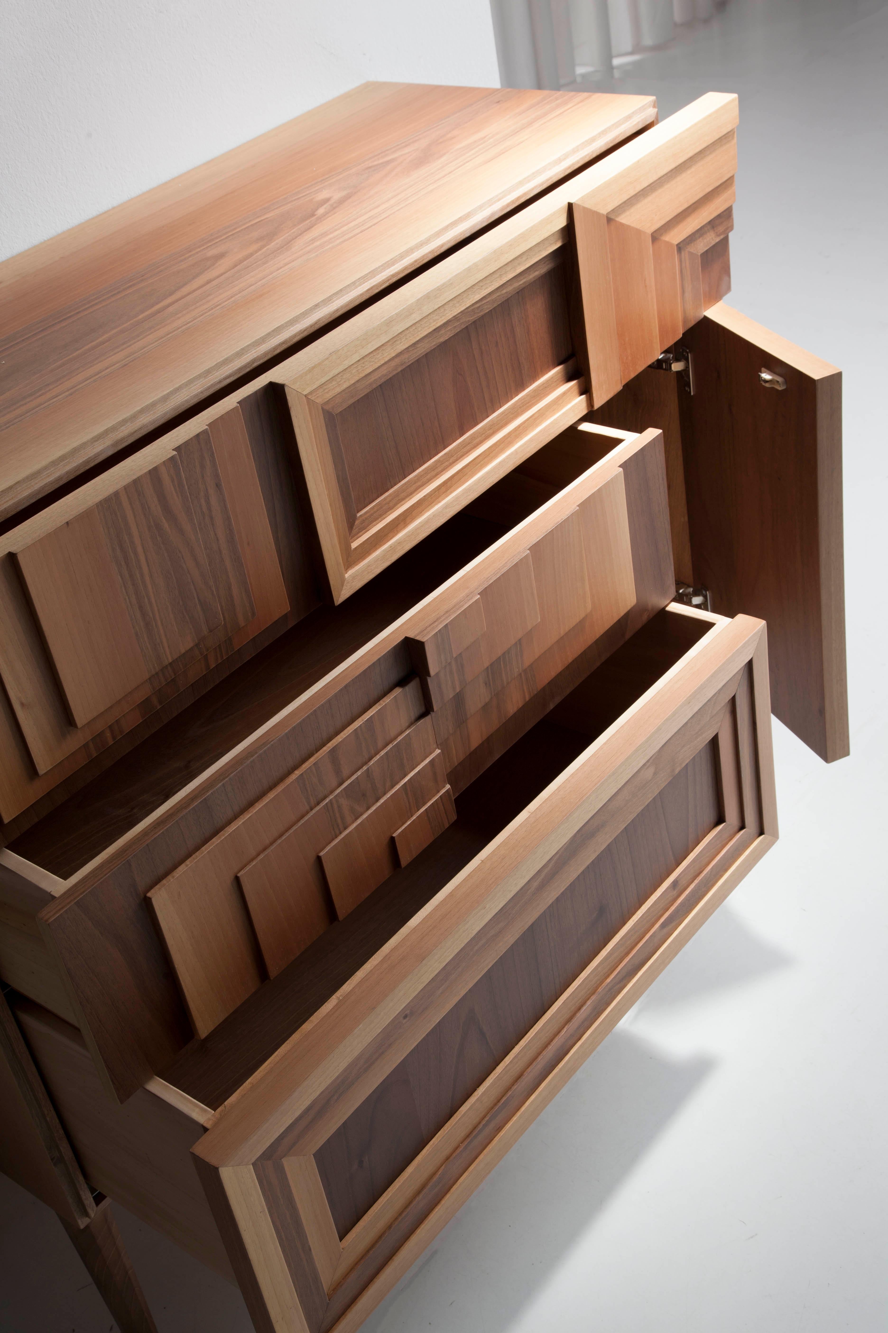 Post-Modern Small Totem Chest Of Drawers, Natural Finish, by Lola Glamour For Sale