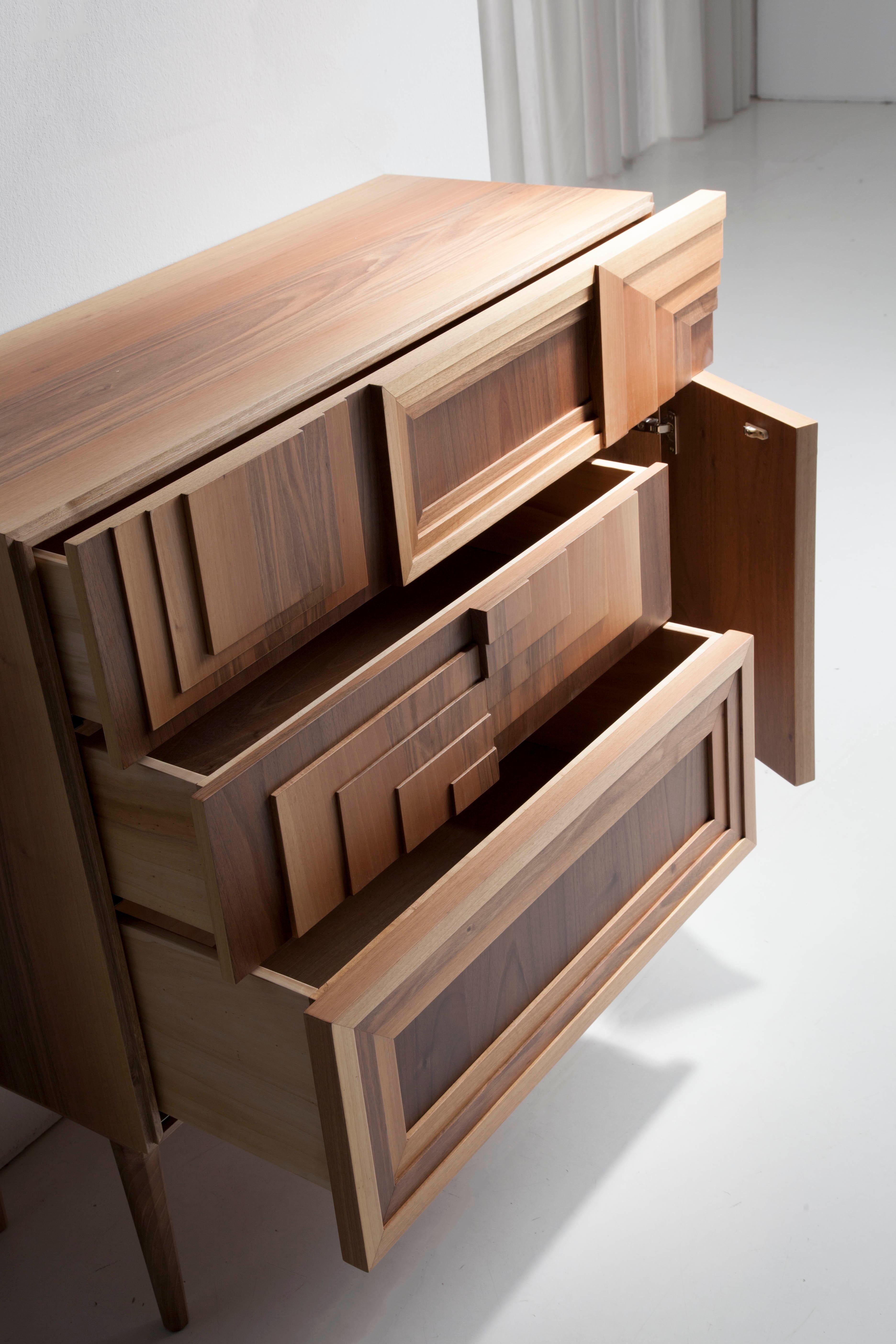 Spanish Small Totem Chest Of Drawers, Natural Finish, by Lola Glamour For Sale