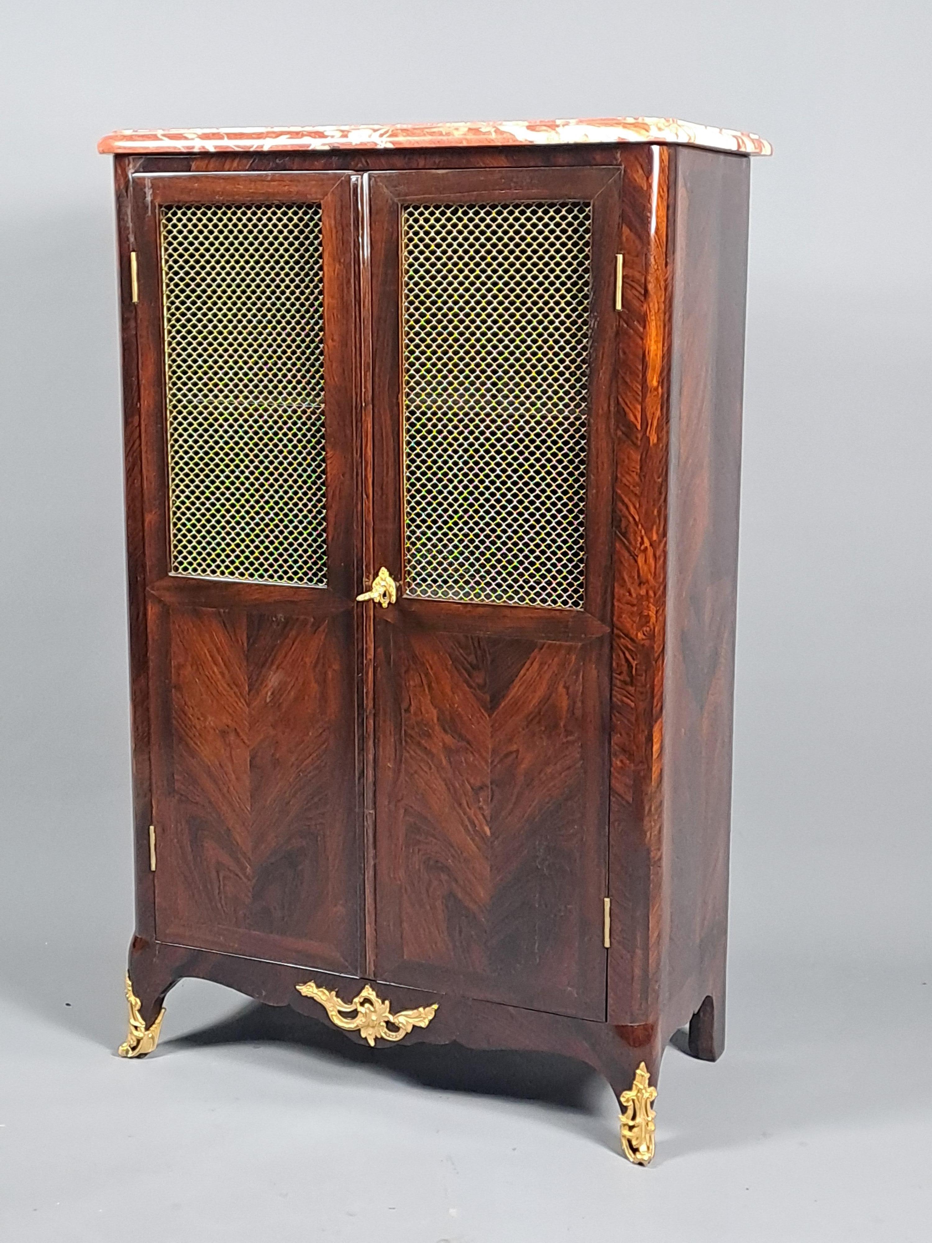 Louis XV Small Transition Bookcase With Support Height Stamped RVLC For Sale