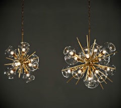 Small Translucid Blown Glass Pendant Lamp
