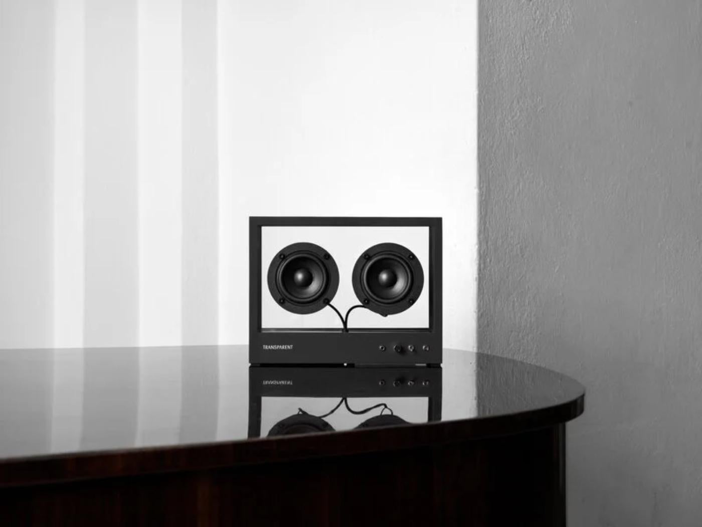 Contemporary Small Transparent Speaker in Black by Transparent For Sale