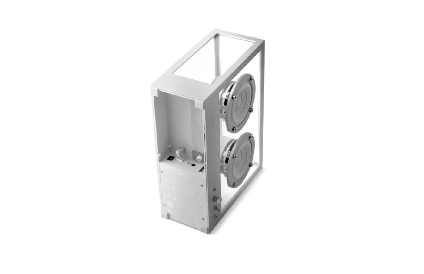 Modern Small Transparent Speaker in Metal by Transparent For Sale