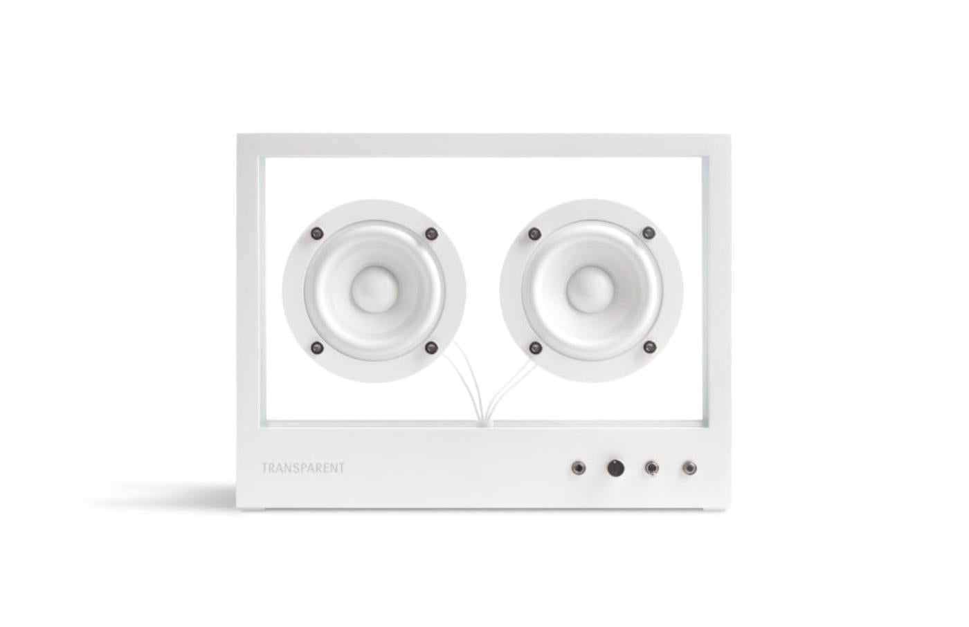 Contemporary Small Transparent Speaker in White by Transparent For Sale