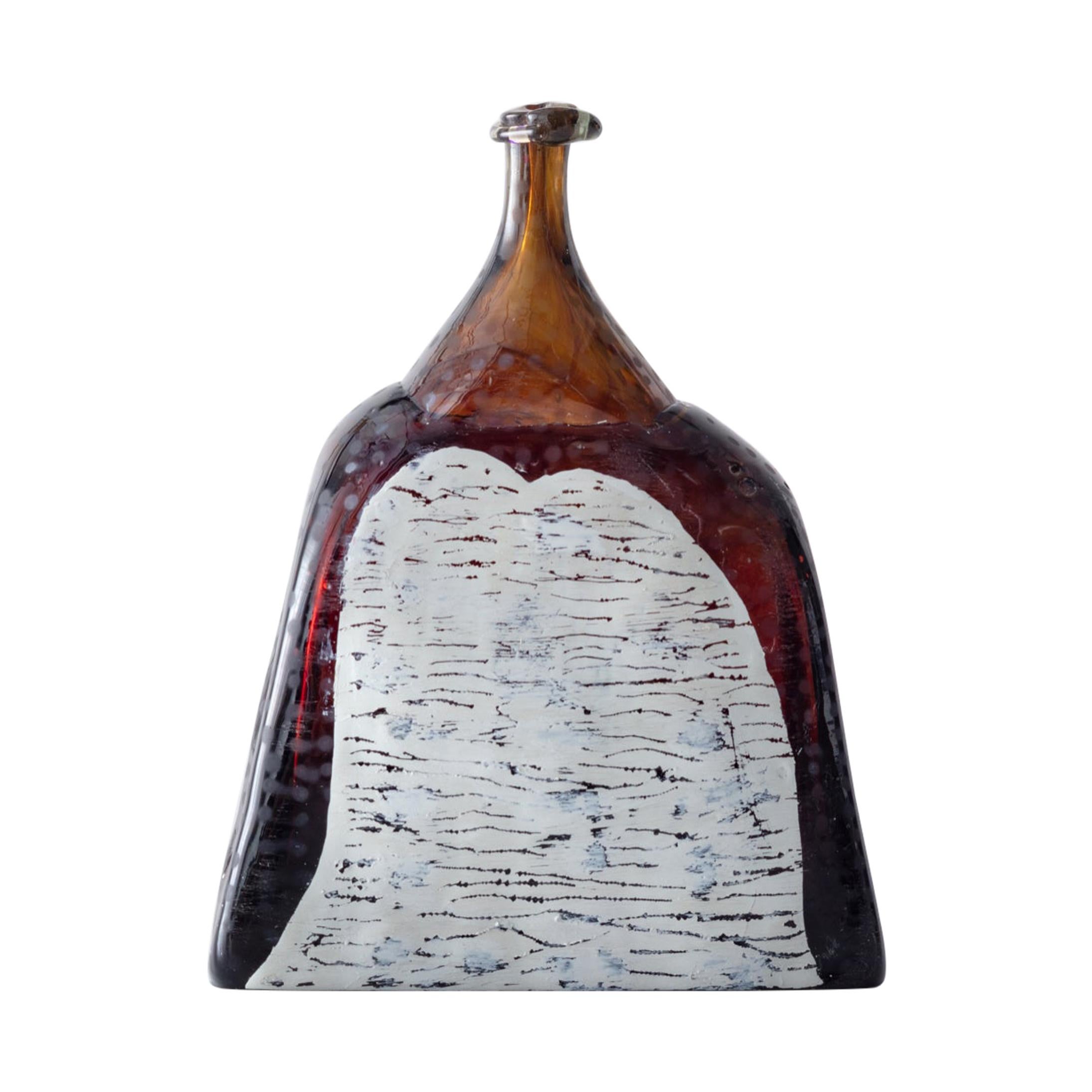 "Small Trapezoidal Bottle with Enamels" Designed and Made by Richard Marquis For Sale