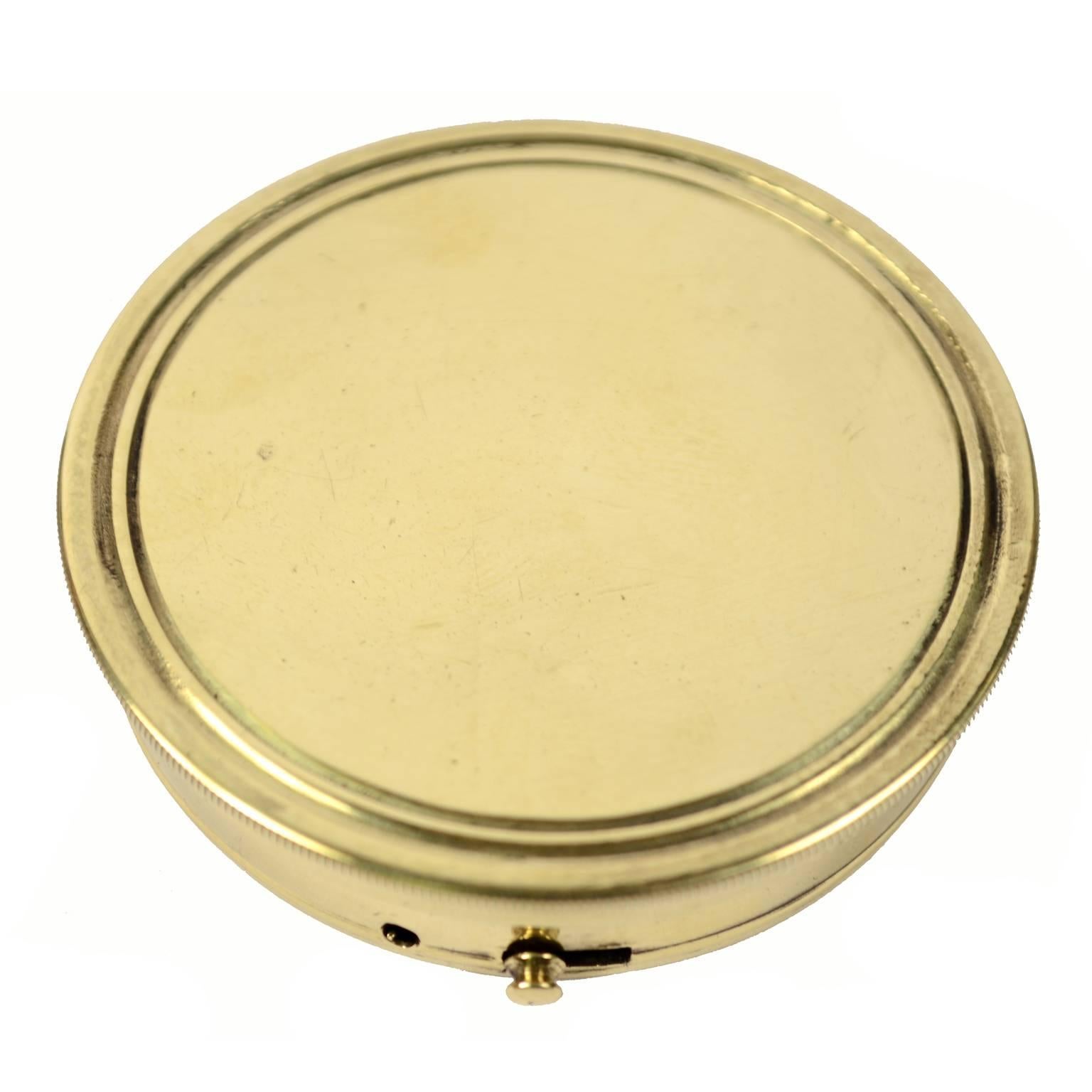 20th Century Small Travel Compass with Lid Made in Germany in the Early 1900s