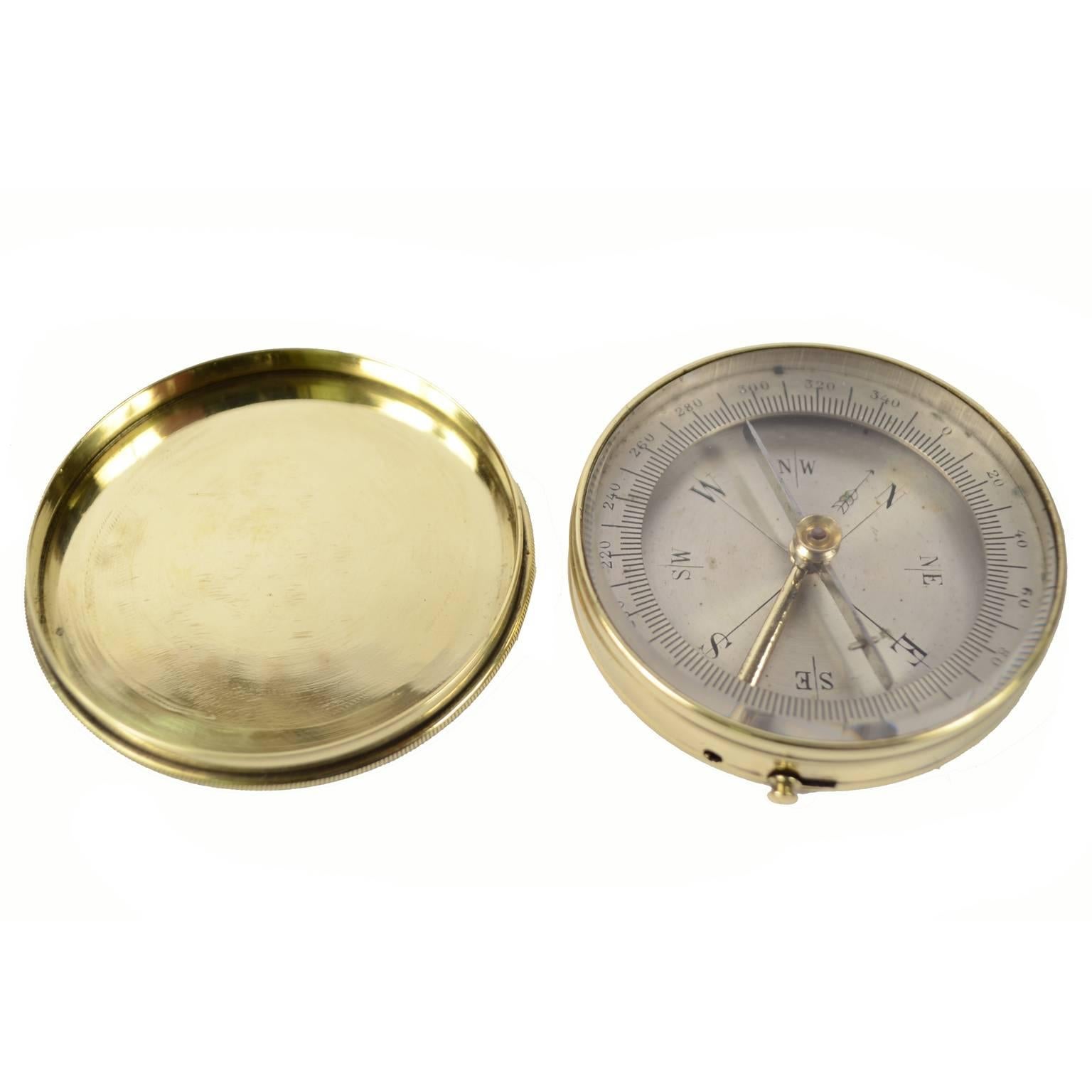 Small Travel Compass with Lid Made in Germany in the Early 1900s