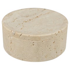 Small Travertine Box with Lid by Up & Up, Italy, 1970s