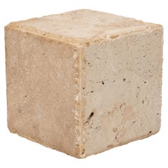 Kleines Pedestal aus Travertinmarmor
