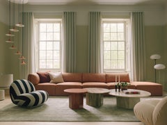 Tavolino 'Epic' in travertino rosso bruciato di GamFratesi per Gubi