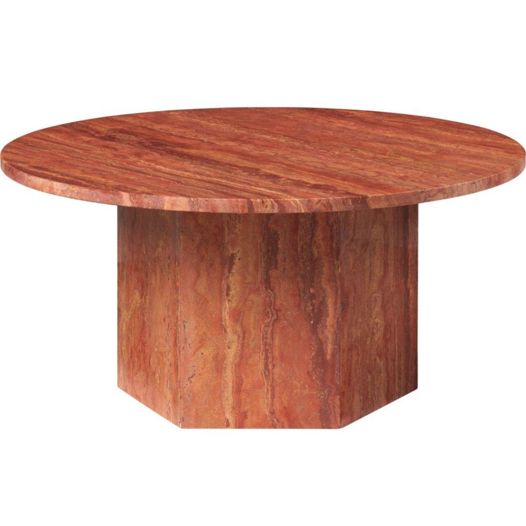 Small Travertine 'Epic' Table in Warm Taupe by Gamfratesi for Gubi For Sale 8
