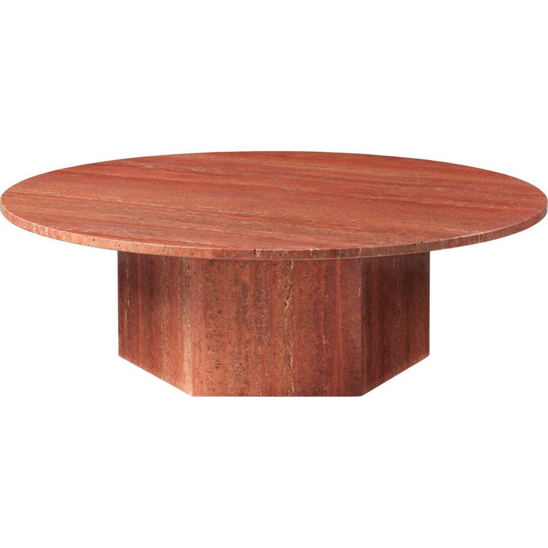 Small Travertine 'Epic' Table in Warm Taupe by Gamfratesi for Gubi For Sale 9