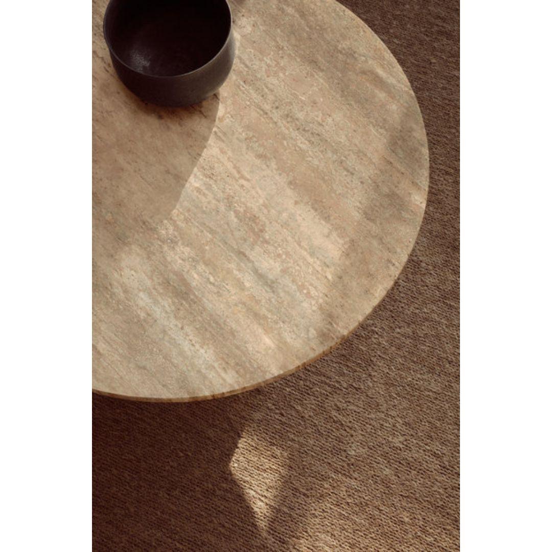 Contemporary Small Travertine 'Epic' Table in Warm Taupe by Gamfratesi for Gubi For Sale