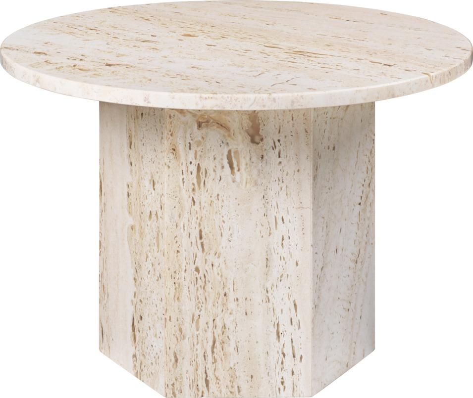 Epoxy Resin Small Travertine 'Epic' Table in Warm Taupe by Gamfratesi for Gubi For Sale