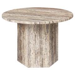 Small Travertine 'Epic' Table in Warm Taupe by Gamfratesi for Gubi