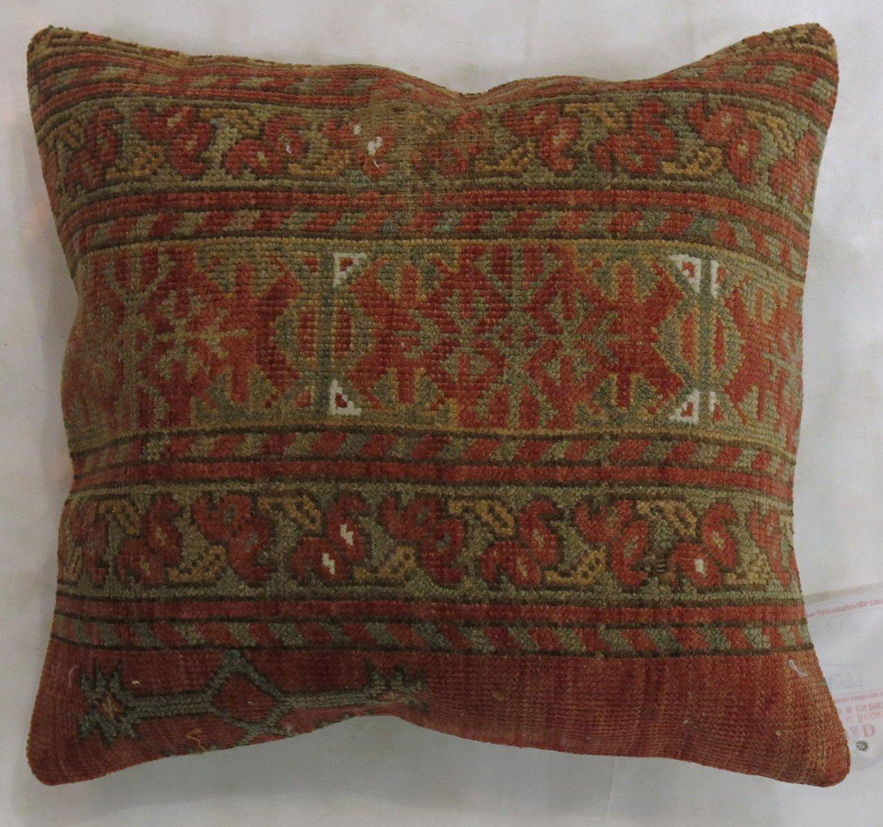 20th Century Small Tribal Afghan Antique Rug Pillow For Sale