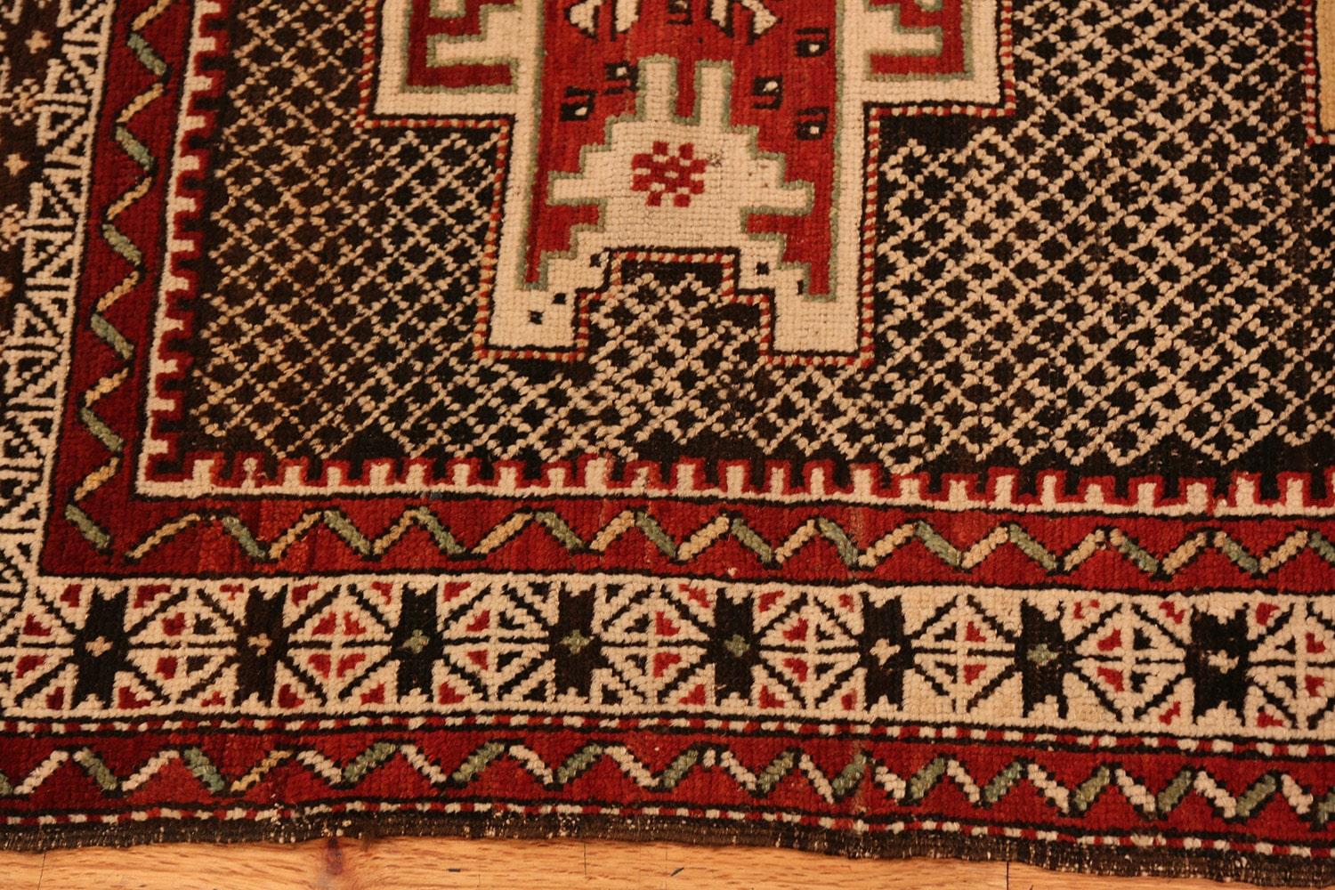 Magnificent Small Tribal Antique Caucasian Kuba Rug, Country of Origin: Caucasus, Circa: Late 19th Century. Size: 3 ft 6 in x 5 ft 6 in (1.07 m x 1.68 m).