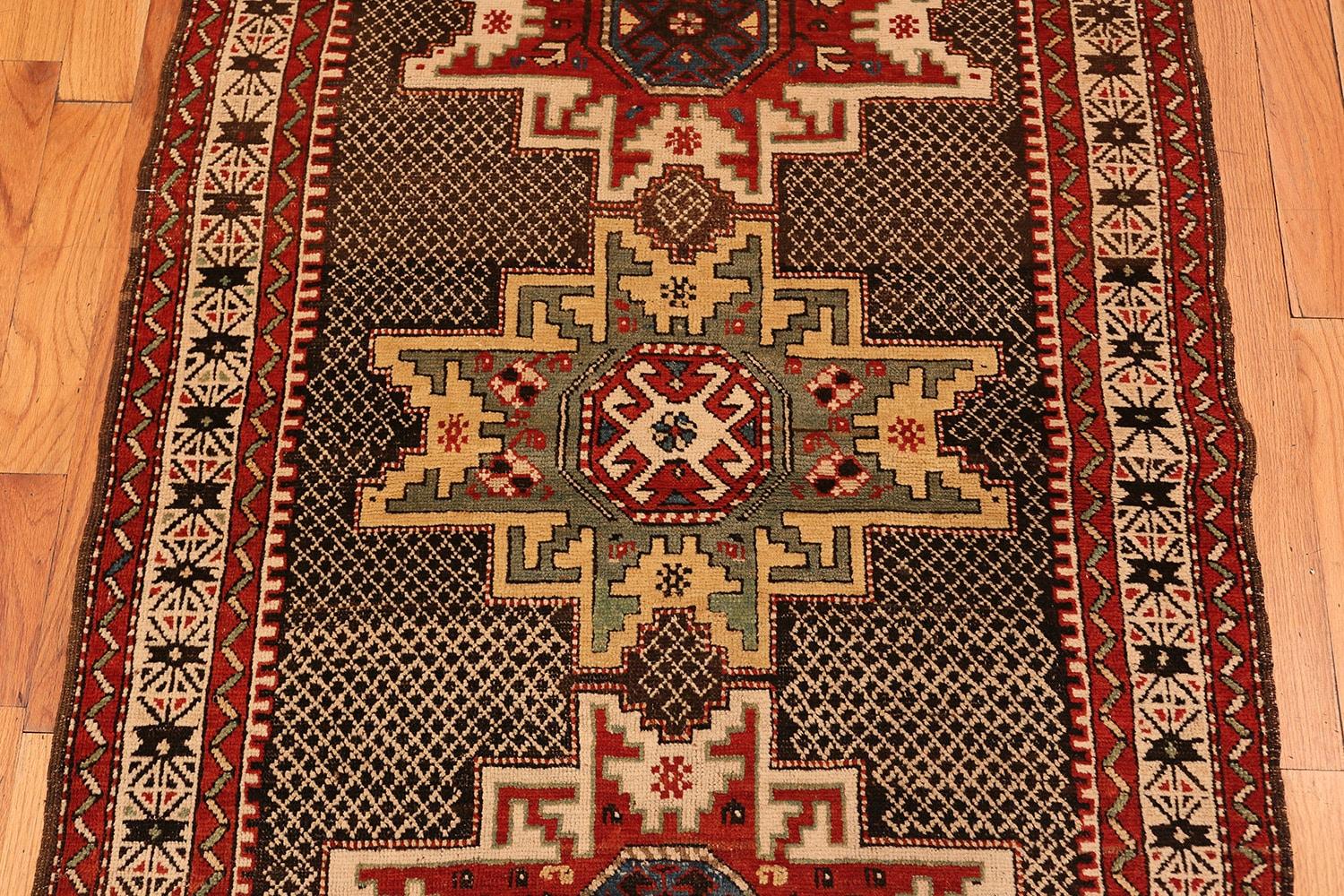 Small Tribal Antique Caucasian Kuba Rug. Size: 3 ft 6 in x 5 ft 6 in In Excellent Condition In New York, NY
