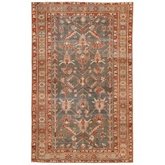 Small Tribal Earth Tone Antique Persian Malayer Rug. Size: 4 ft 2 in x 6 ft 6 in