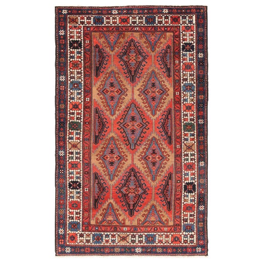 Antique Northwest Persian Oriental Rug, in Small Size, Blue Field and  Repeating For Sale at 1stDibs