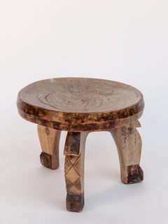 Small Tribal Wooden Stool, Tanzania, Mid-20th Century