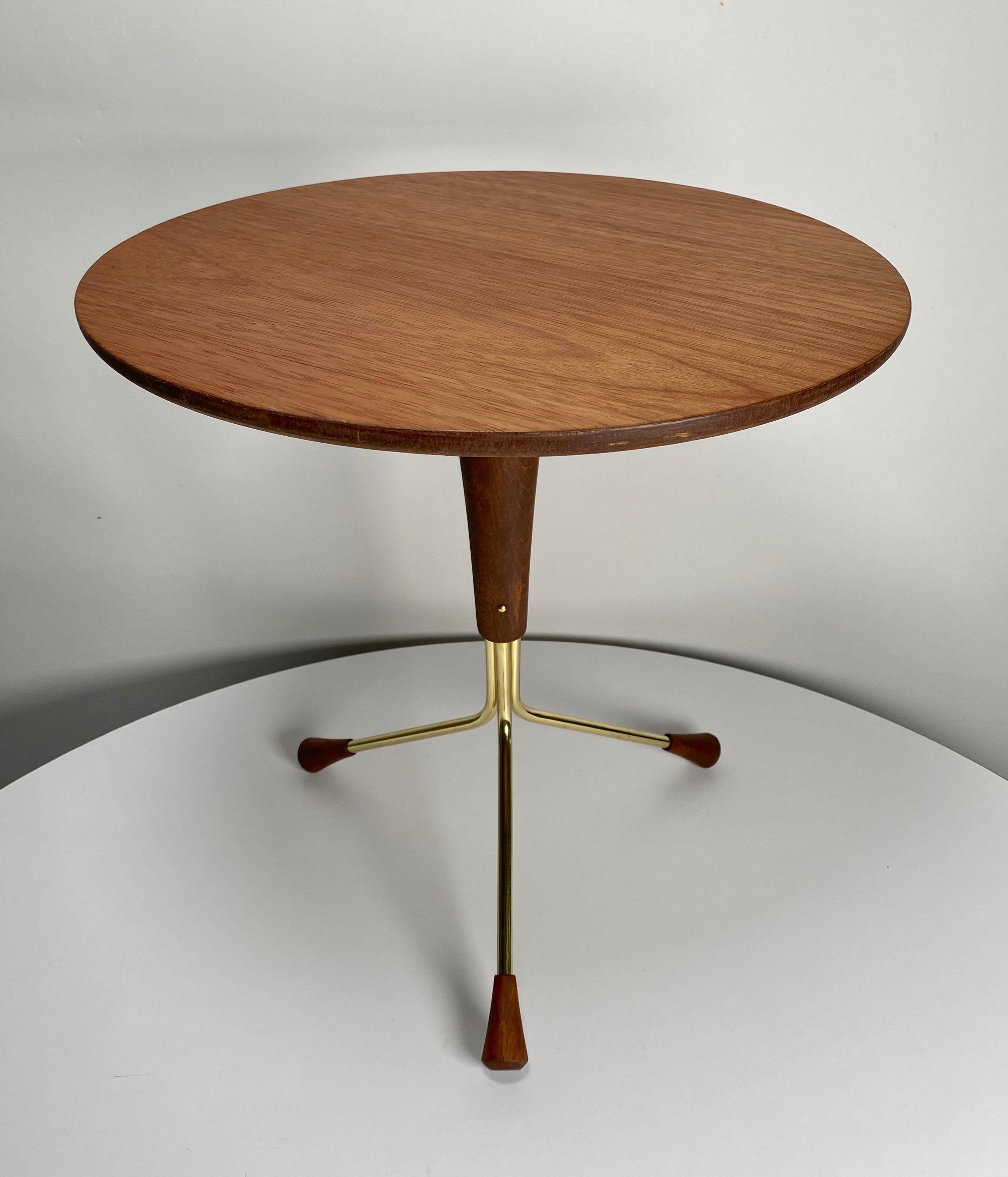 Hand-Crafted Small Tripod Base Table by Swedish Designer Alberts Larrson for Alberts Tibro