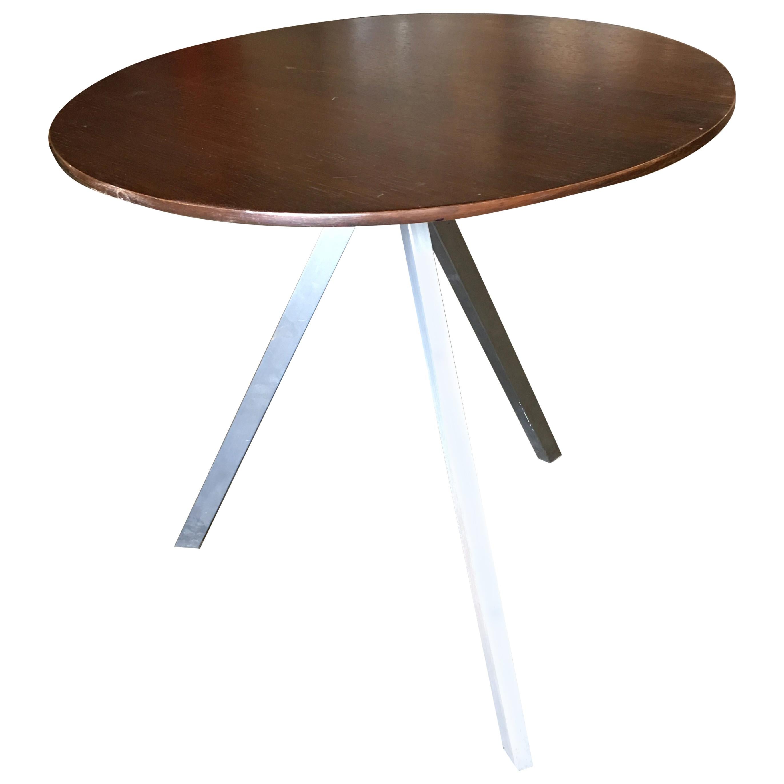 Small Tripod Leg Side Table with Round Knife Edge Top For Sale