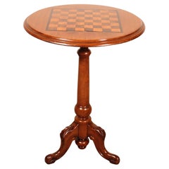 Small Tripod Table / Gueridon With A Checkerboard Top - 19th Century