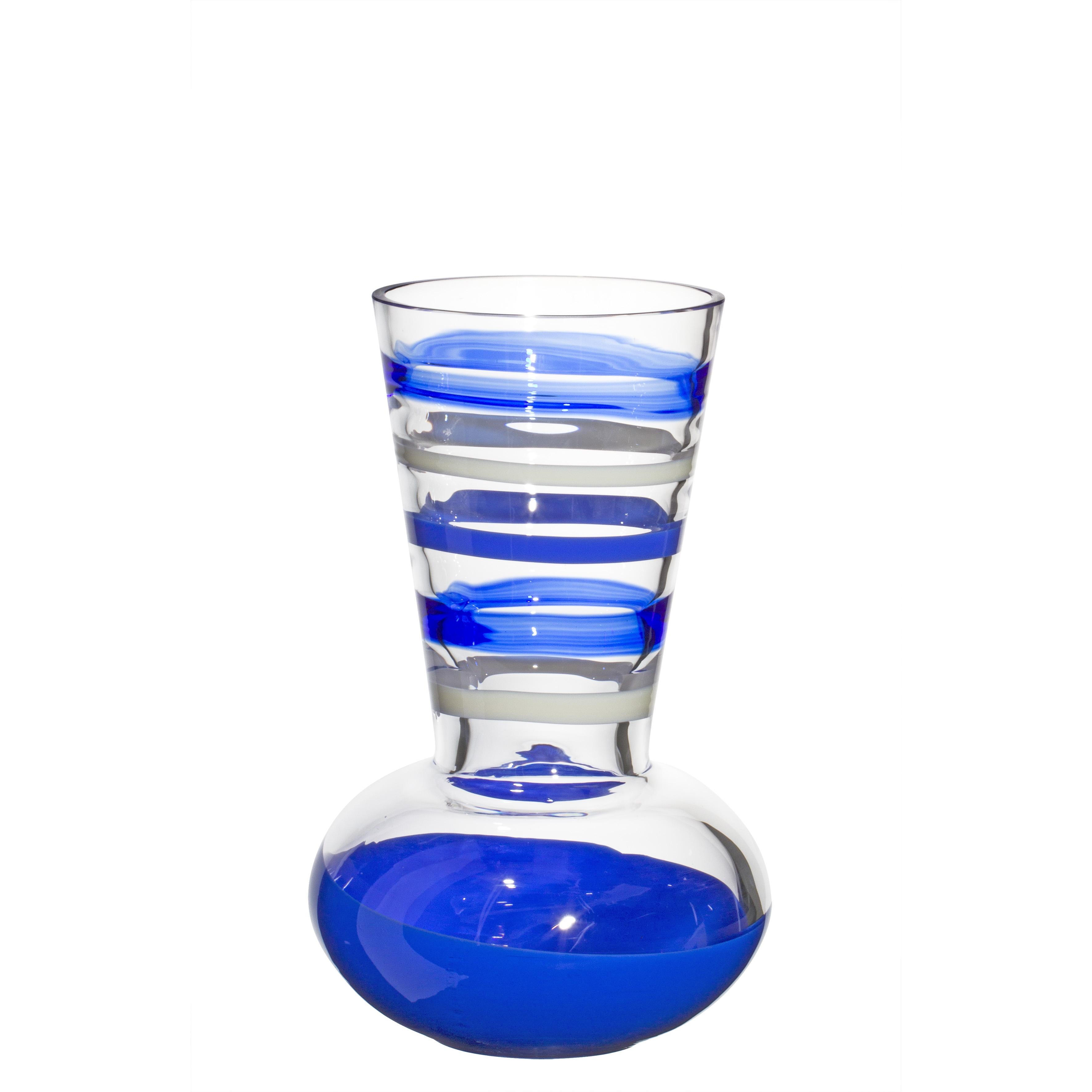 Troncosfera-Vase in Lapis, Elfenbein und Blau von Carlo Moretti im Angebot