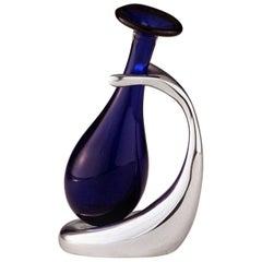 Truly Lazy Vase, Bud Vase, Cast Aluminum, Blown Glass, Jordan Mozer, 1999