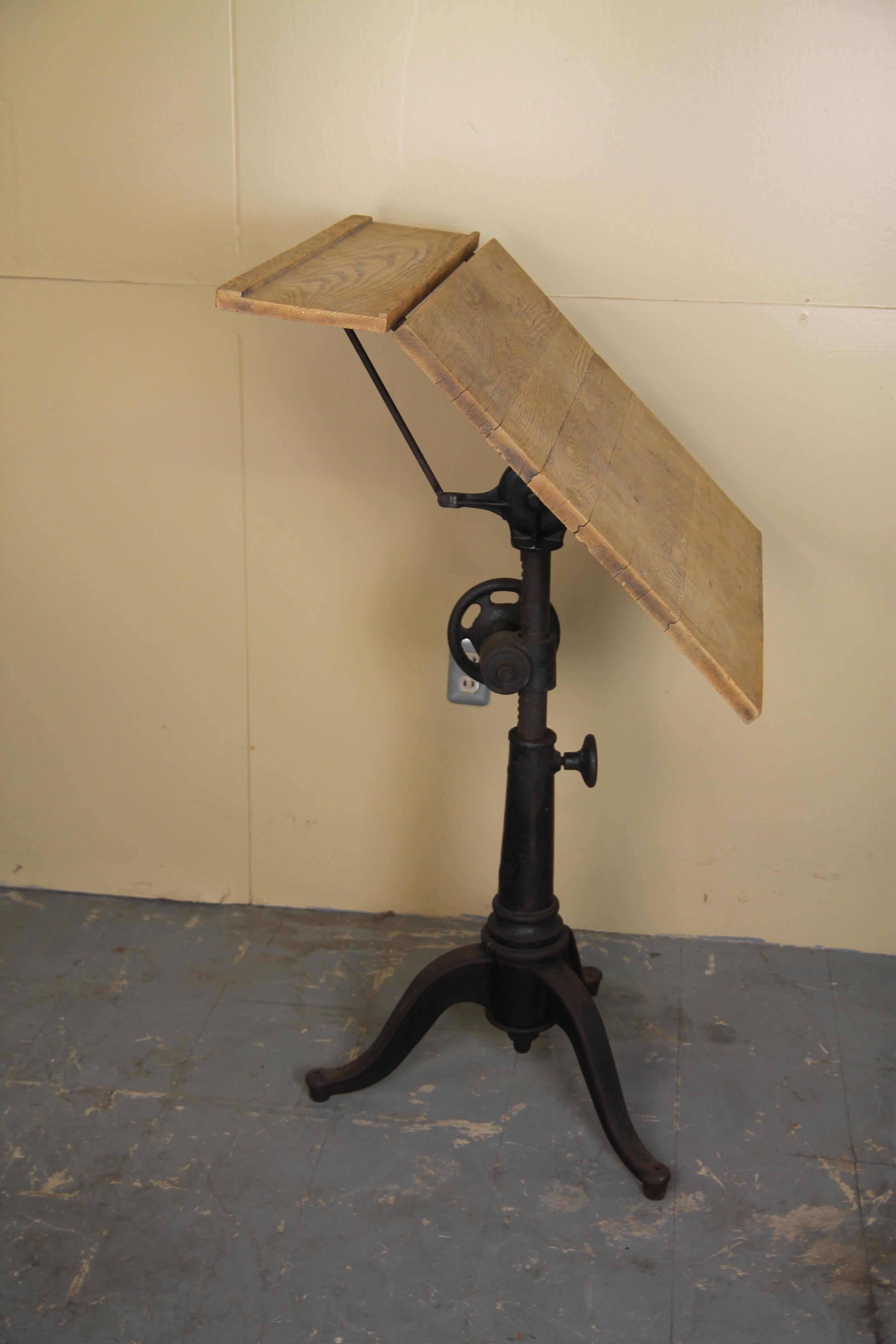 Industrial Small Turn of the Century Drafting Table