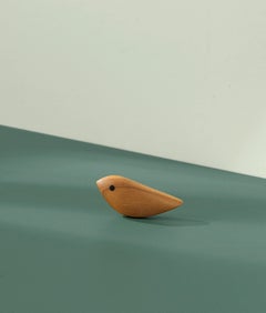Small Twirling Bird Polished Wood Sculpture by Jakob Hermann for Warm Nordic