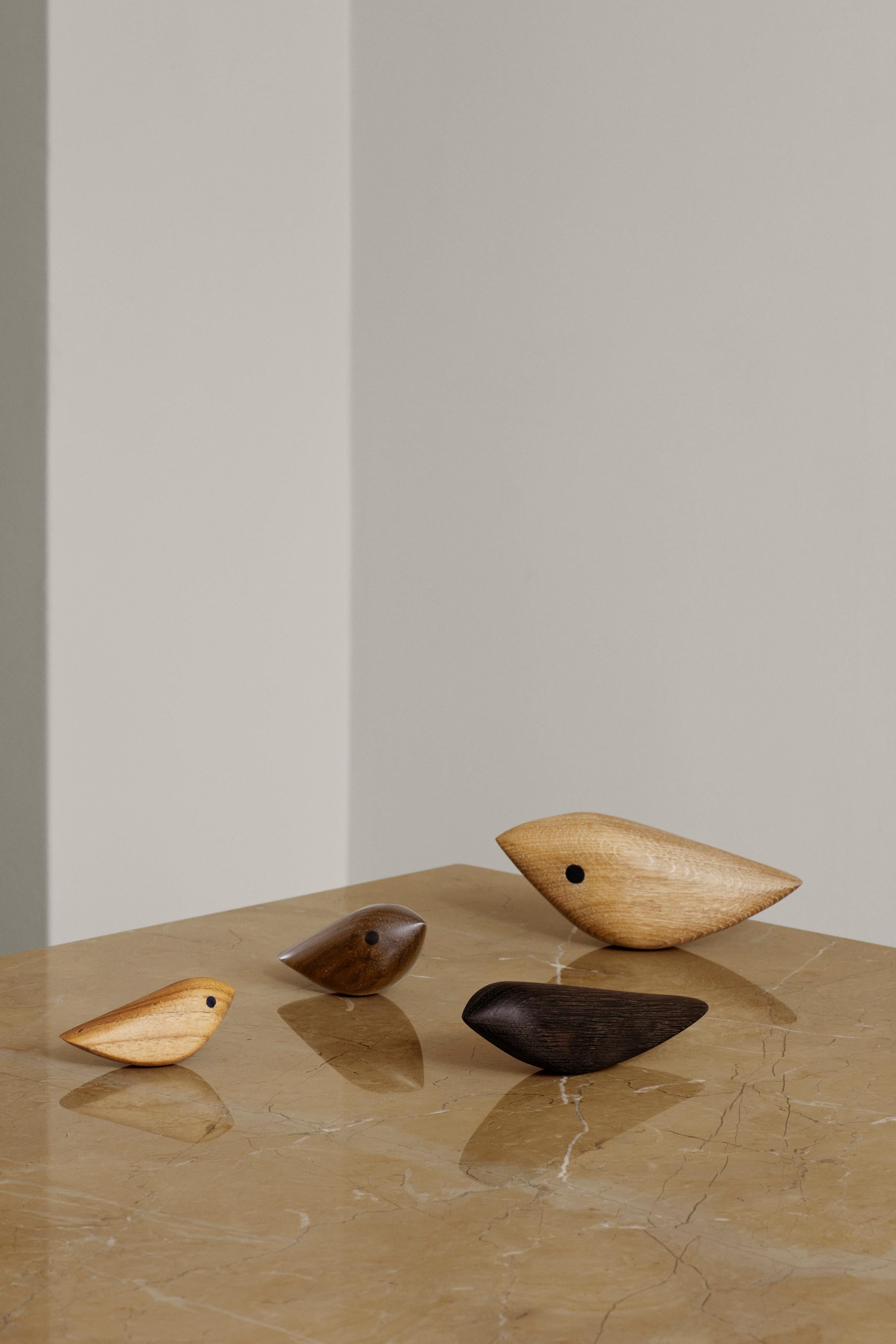 Contemporary Small Twirling Bird Polished Wood Sculpture by Jakob Hermann for Warm Nordic For Sale