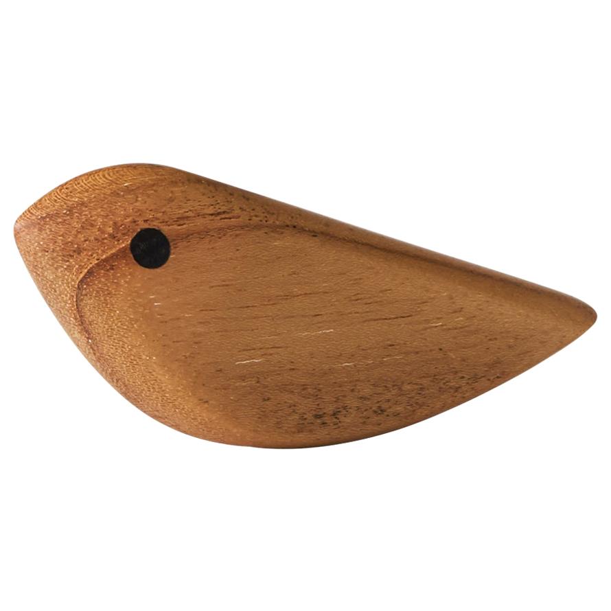Small Twirling Bird Polished Wood Sculpture by Jakob Hermann for Warm Nordic