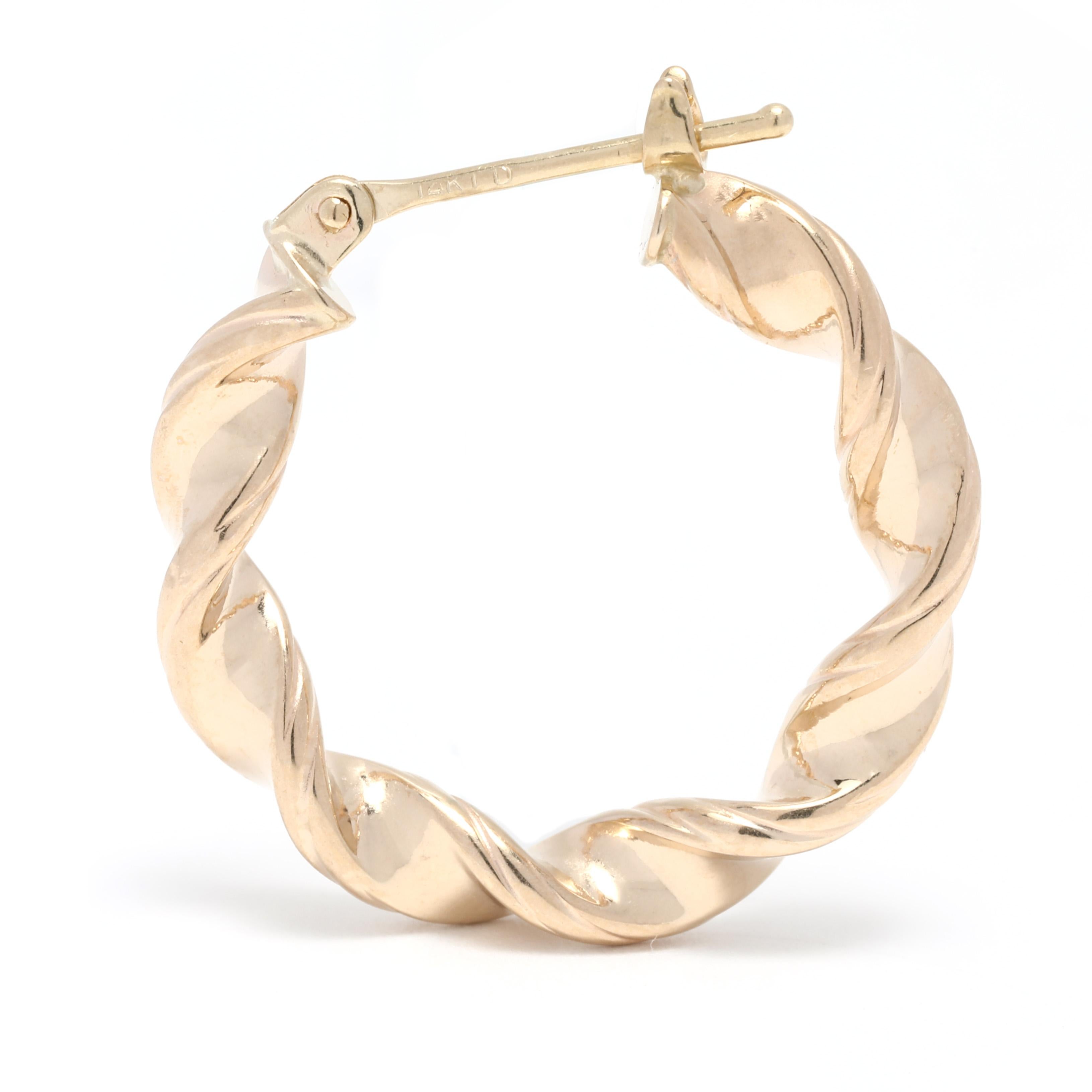 14k gold twist hoop earrings