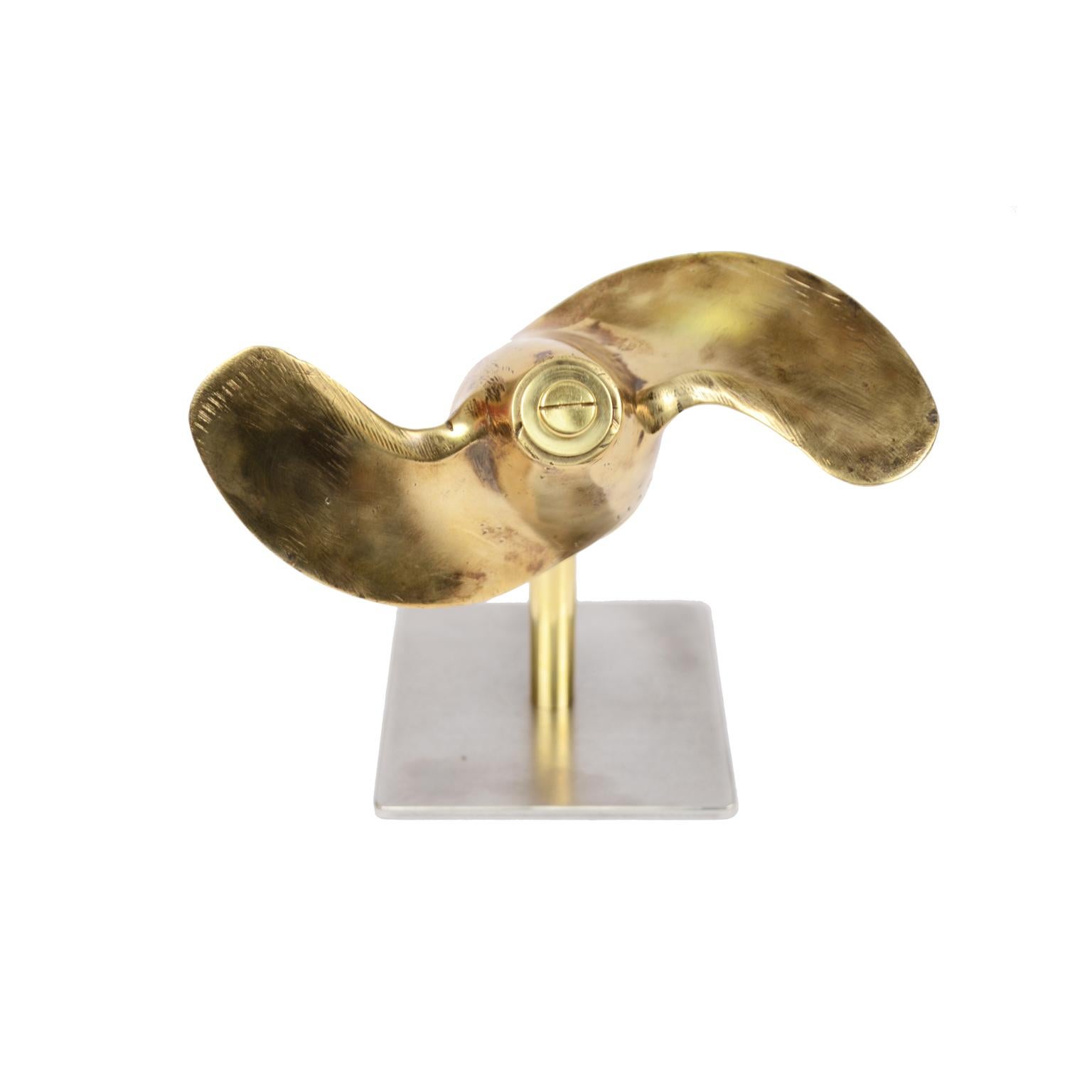 British Small Two-Bladed Bronze Propeller with Base