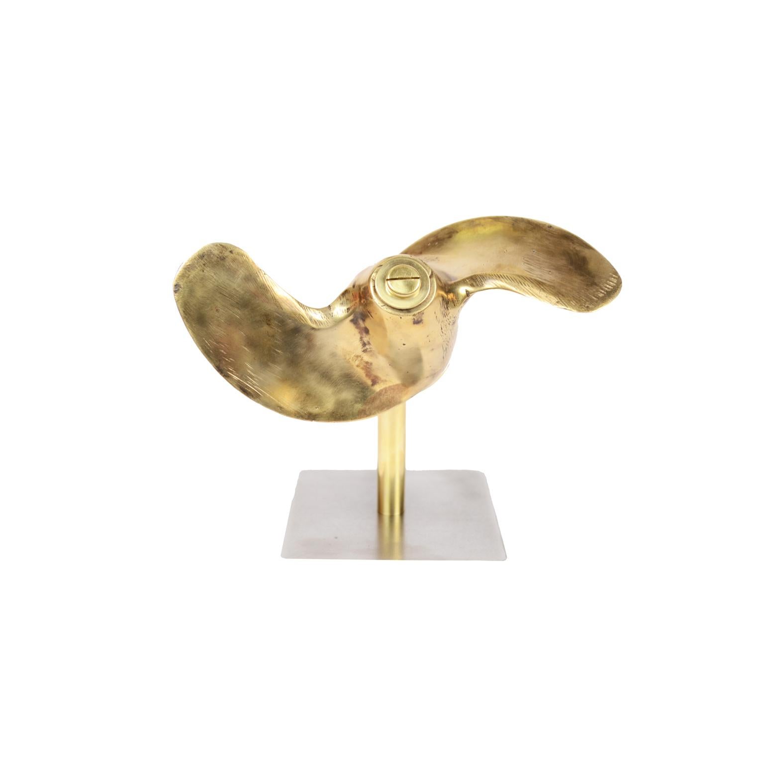 Small Two-Bladed Bronze Propeller with Base 1