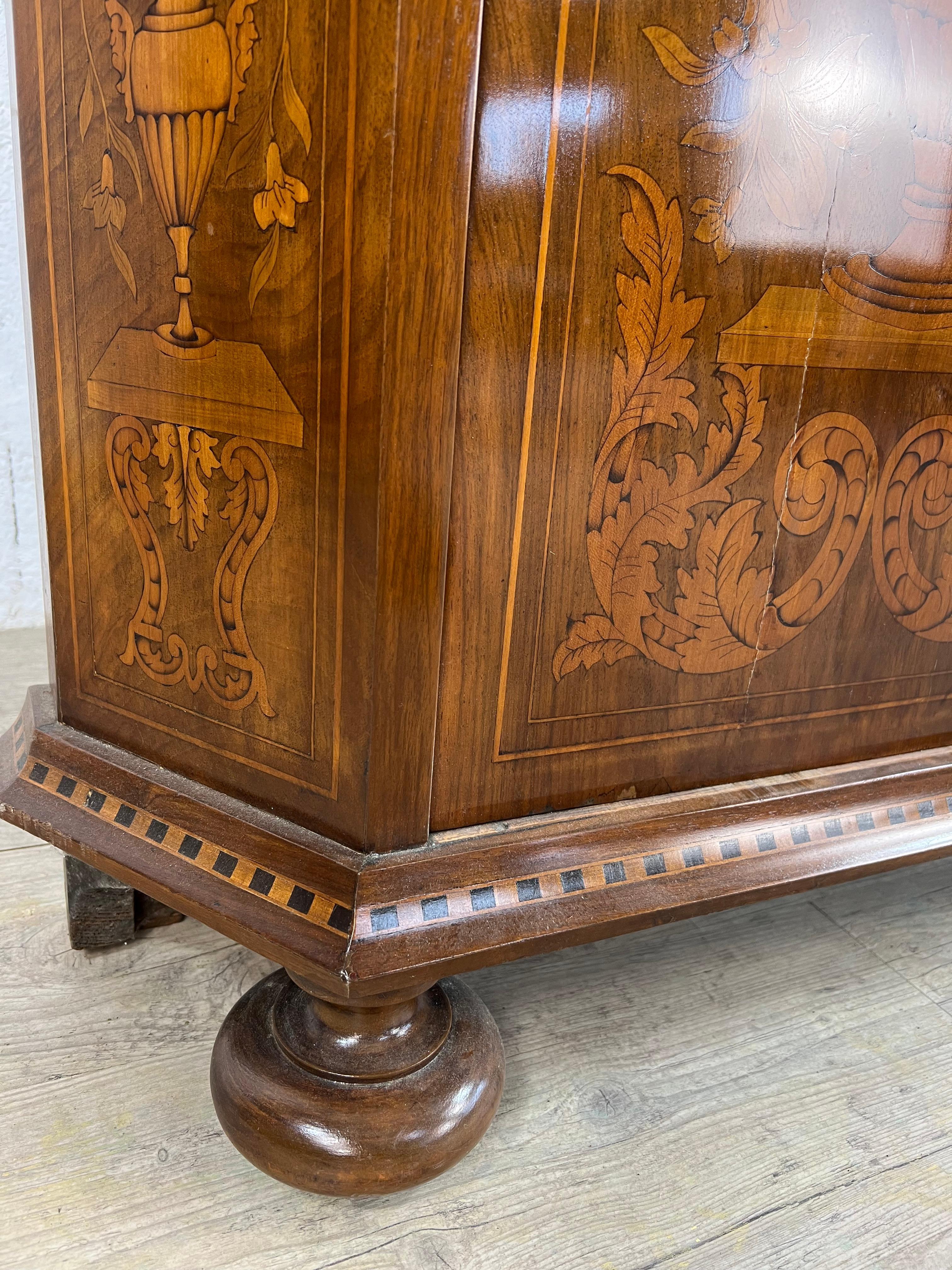 Small Two-body Dresser In Inlaid Wood For Sale 1