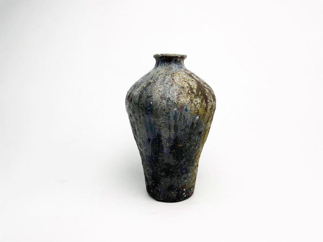 Post-Modern Small Unglazed Flower Vase by Toru Hatta