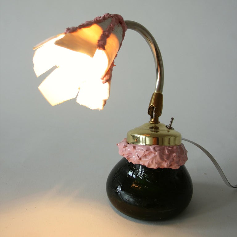 Small Unique Table Lamp from Found Objects by Designer Teemu Salonen, in Stock at 1stdibs