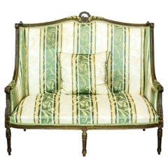 Antique Louis XVI Style Upholstered Two-Person Sofa, 1880-1900