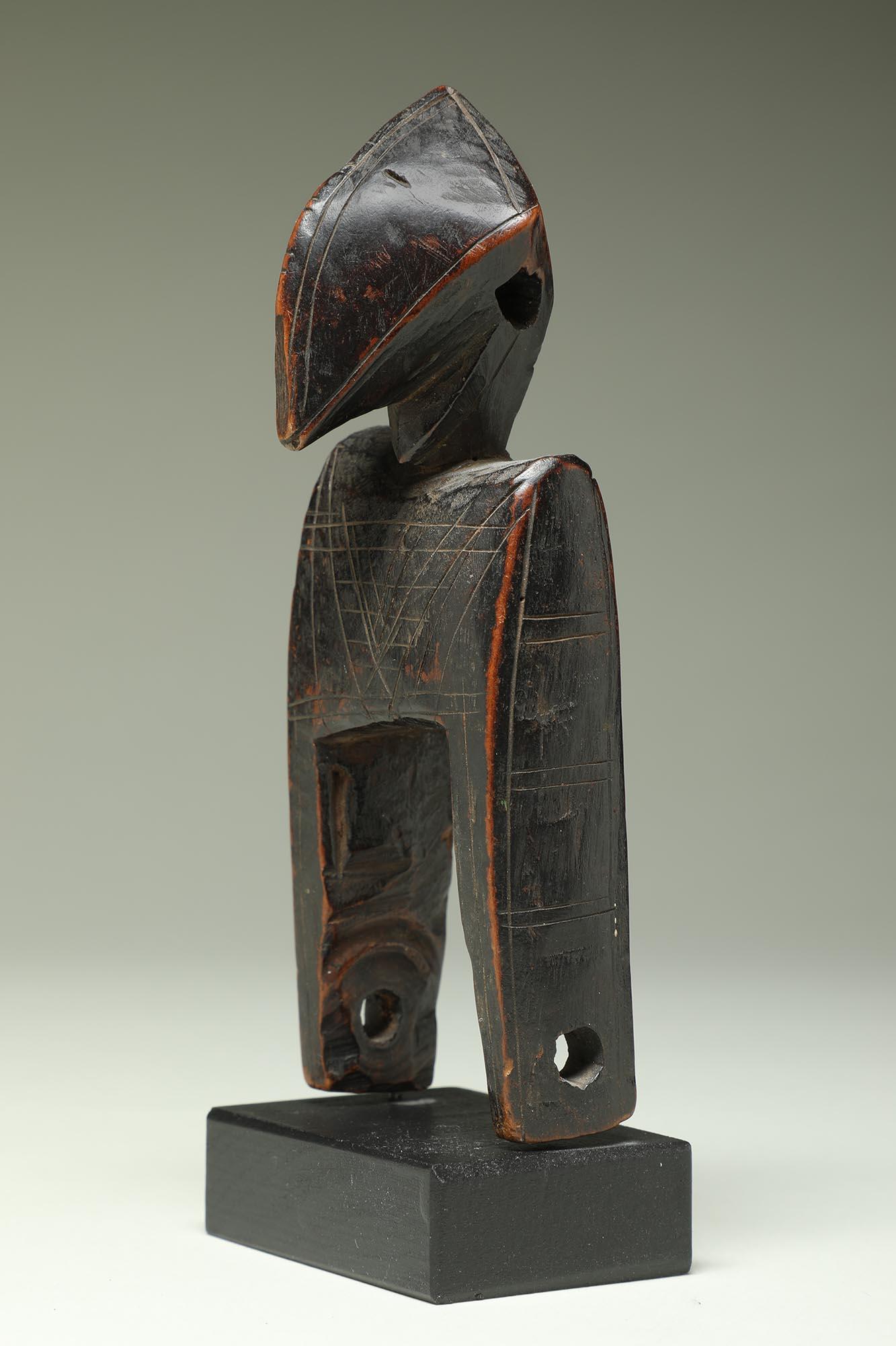 Ivorian Small Used Senufo Bird Faced Weaving Heddle Pulley, Ivory Coast Africa I For Sale
